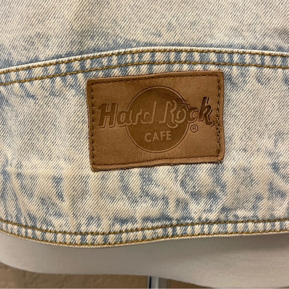 Hard Rock Cafe Retro Vintage Acid Wash 90's Denim Jacket Cancun Size M - Picture 11 of 13